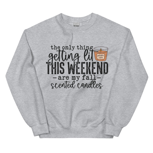 Getting Lit Fall Candles Halloween Sweatshirt