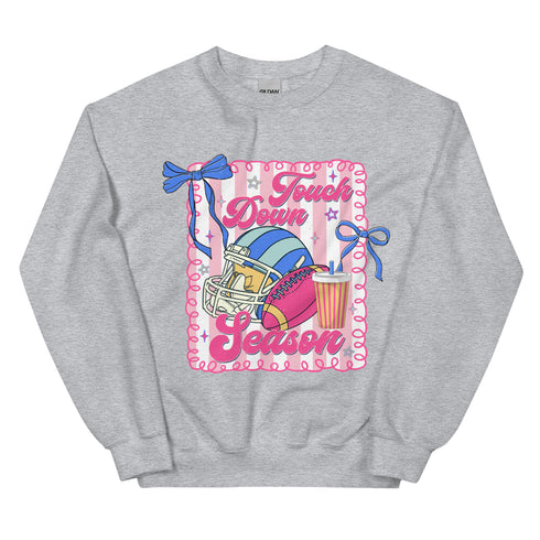 Football Touch Down Season Pink Sweatshirt