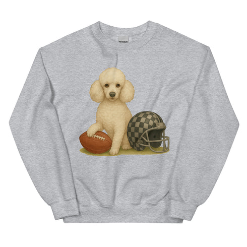White Poodle Football Sweatshirt