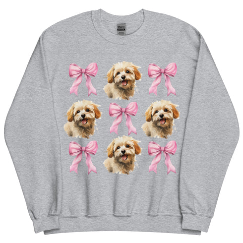 Maltipoo Pink Bow Dog Sweatshirt