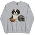 Black and White Shih Tzu Football dog Sweatshirt