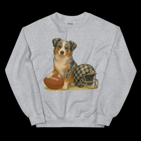 Blue Merle Aussie Football Sweatshirt