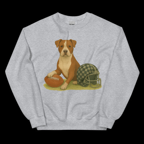 Pitbull Brown and White Football Sweatshirt