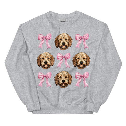 Golden Doodle With PInk Bows Dogs Sweatshirt