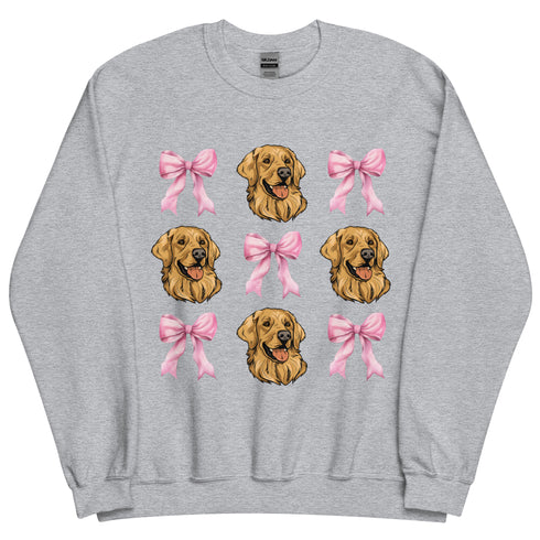 Golden Retriever with bows Sweatshirt
