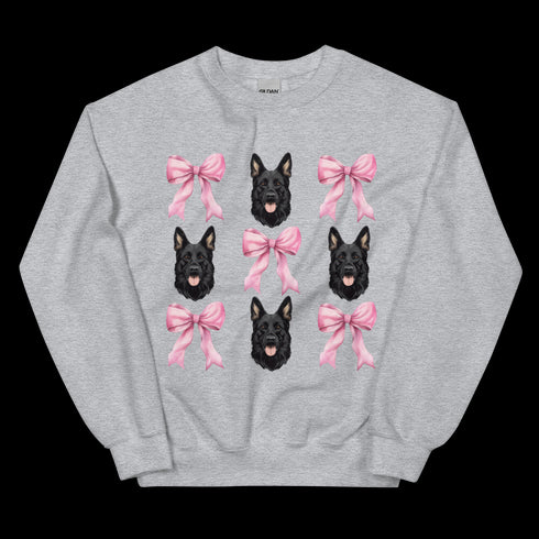 Black German Shepherd with bows Sweatshirt