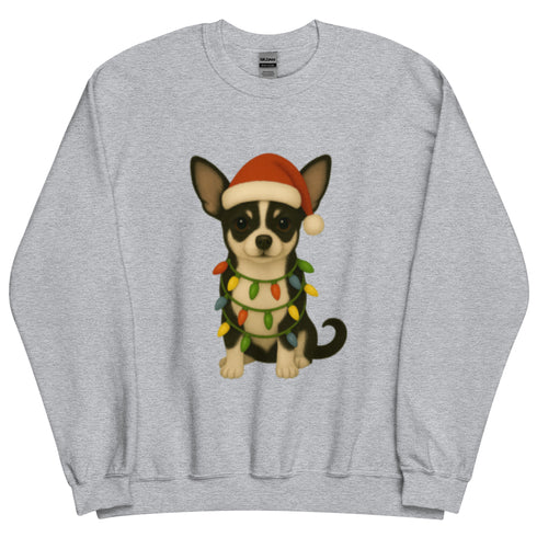 Christmas Black and White Chihuahua Crewneck