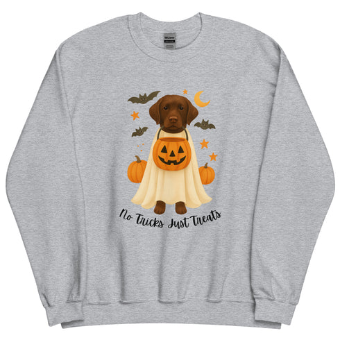 Chocolate Lab Halloween No Tricks Dogs Sweatshirt