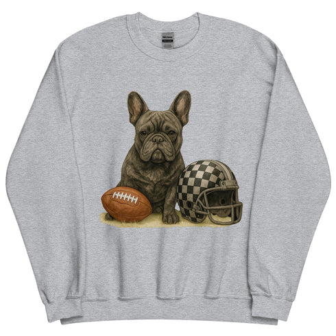 Black French Bulldog Football Sweatshirt
