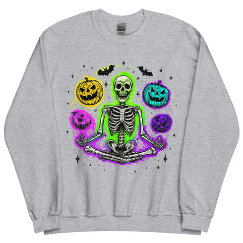 Halloween Skeleton Meditation Sweatshirt