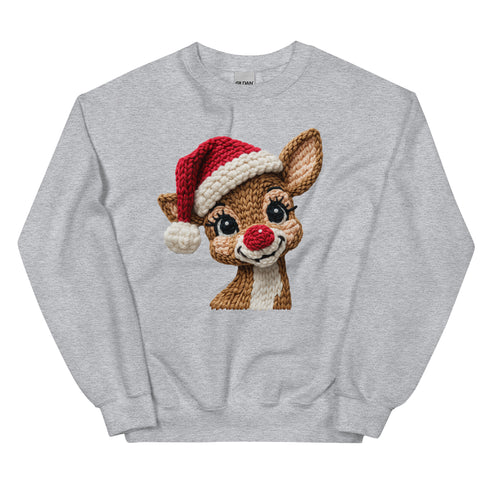 Faux Yarn Reindeer Crewneck