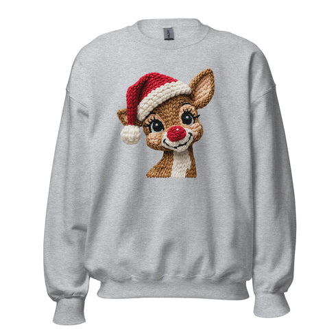 Faux Yarn Reindeer Crewneck