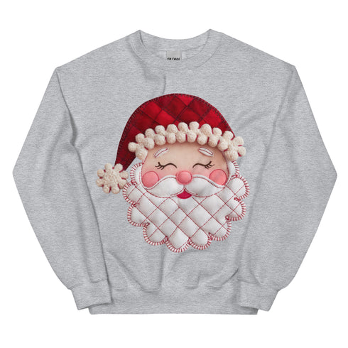 Santa Faux Patchwork Christmas Sweatshirt,