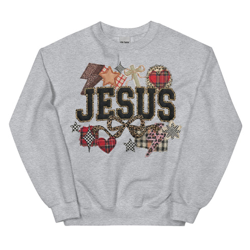 Jesus Faux Quilted Crewneck