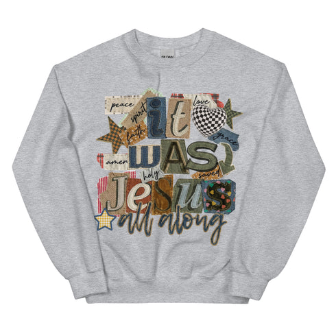 It was Jesus Faux Quilt Crewneck