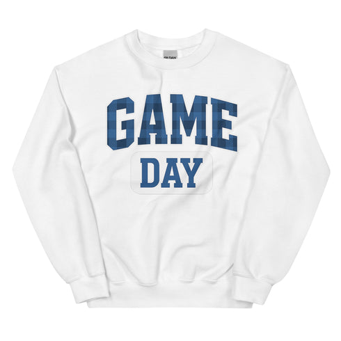 Game Day Royal Blue Plaid Football Sweatshirt
