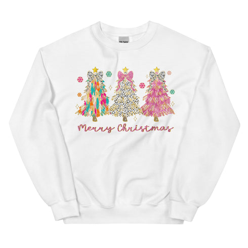 Merry Christmas Brushstroke Tree Sweatshirt
