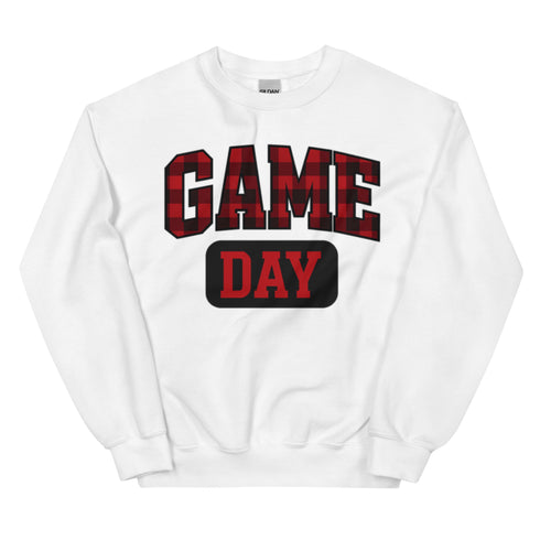 Game Day Red Plaid Football Sweatshirt