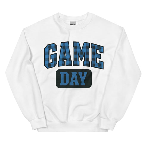 Game Day Blue Plaid Football Sweatshirt