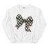 Race Checkered Bow Sweatshirt, Car Racing Crewneck Unisex Sweatshirt, Womenswear Oversized Top