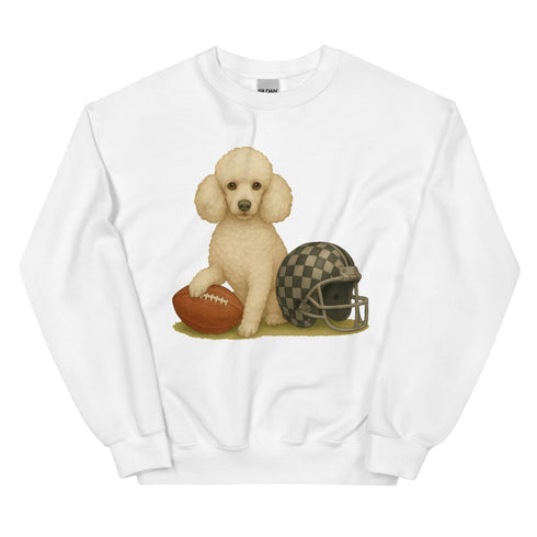 White Poodle Football Sweatshirt