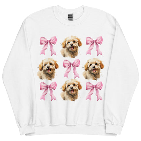 Maltipoo Pink Bow Dog Sweatshirt