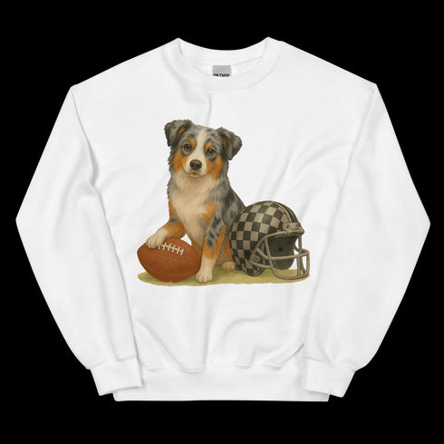 Blue Merle Aussie Football Sweatshirt
