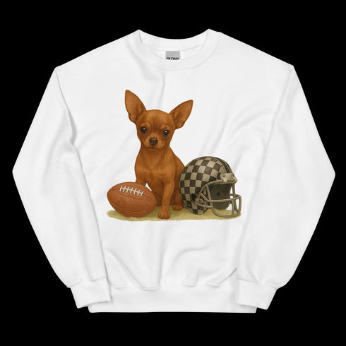 Chihuahua Brown Football Sweatshirt