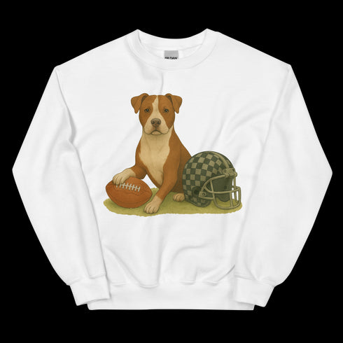 Pitbull Brown and White Football Sweatshirt