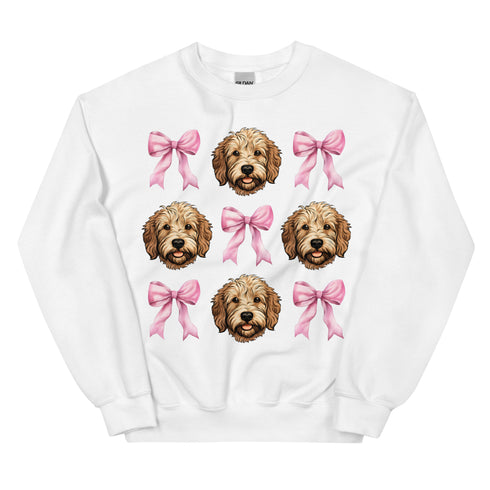 Golden Doodle With PInk Bows Dogs Sweatshirt