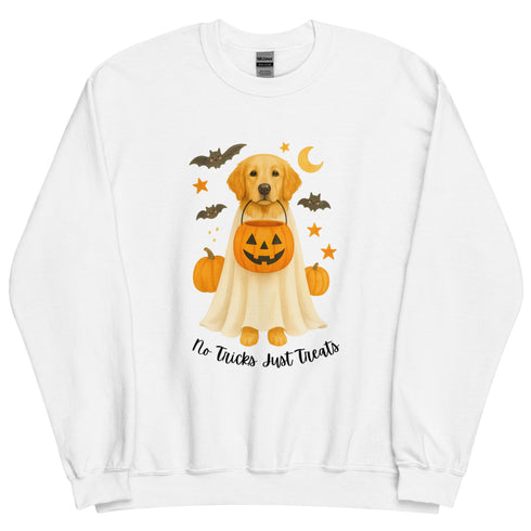 Golden Retriever No Tricks Just Treats Crewneck