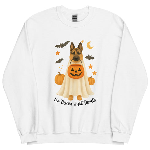 German Shepherd No Tricks Just Treats Crewneck