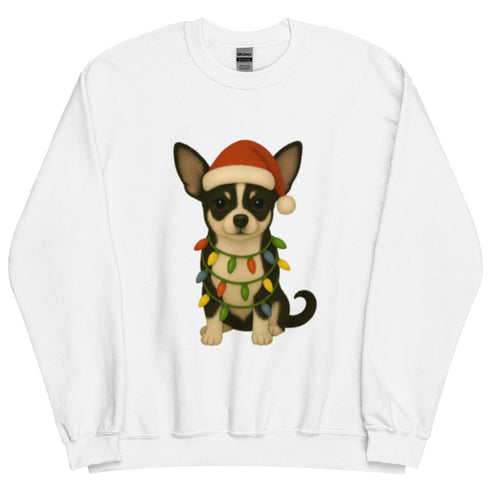 Christmas Black and White Chihuahua Crewneck
