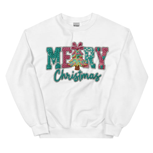 Faux Crochet Merry Christmas Crewneck