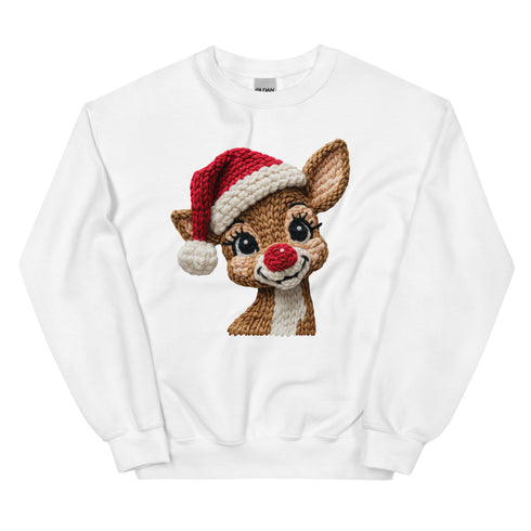Faux Yarn Reindeer Crewneck
