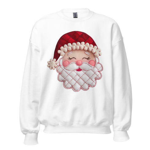 Santa Faux Patchwork Christmas Sweatshirt,