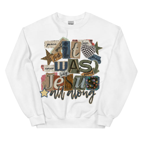 It was Jesus Faux Quilt Crewneck