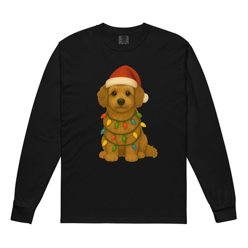 Christmas Golden Doodle Long sleeve Comfort Colors Shirt