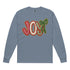 Joy Faux Crochet Christmas Comfort Colors Long Sleeve