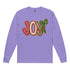 Joy Faux Crochet Christmas Comfort Colors Long Sleeve