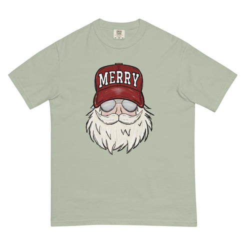 Santa Claus Merry Trucker Hat Comfort Colors Shirt