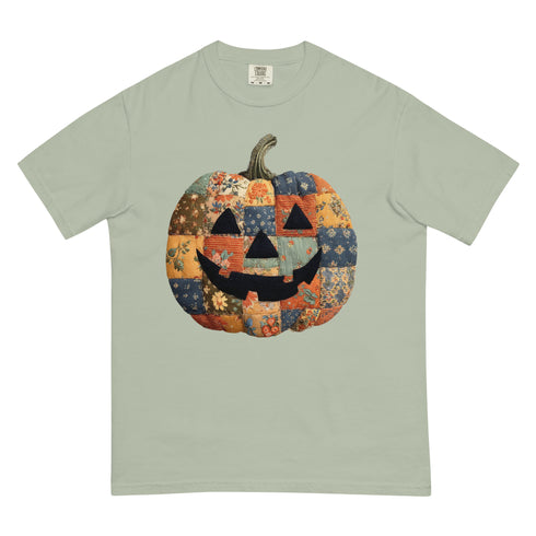 Jack O Lantern Patchwork Pumpkin T-Shirt