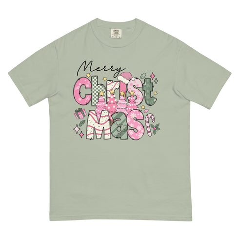 Pink Merry Christmas Comfort Colors Shirt
