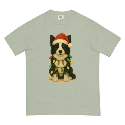 Christmas Dog Border Collie Comfort Colors Shirt