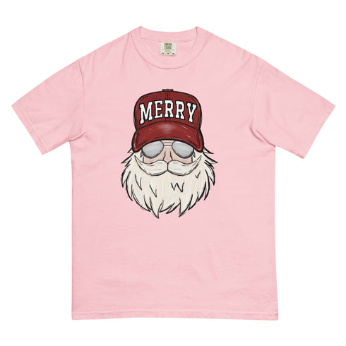 Santa Claus Merry Trucker Hat Comfort Colors Shirt