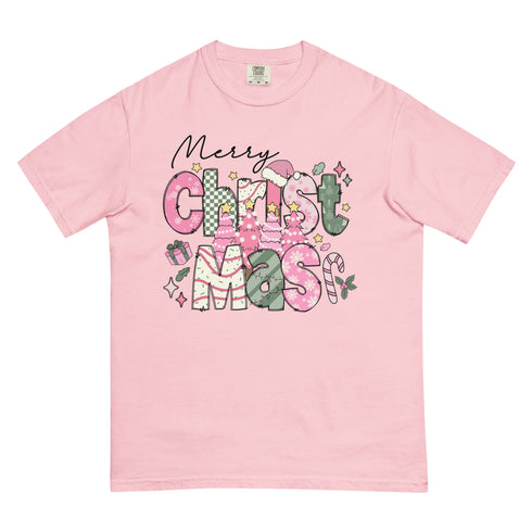 Pink Merry Christmas Comfort Colors Shirt