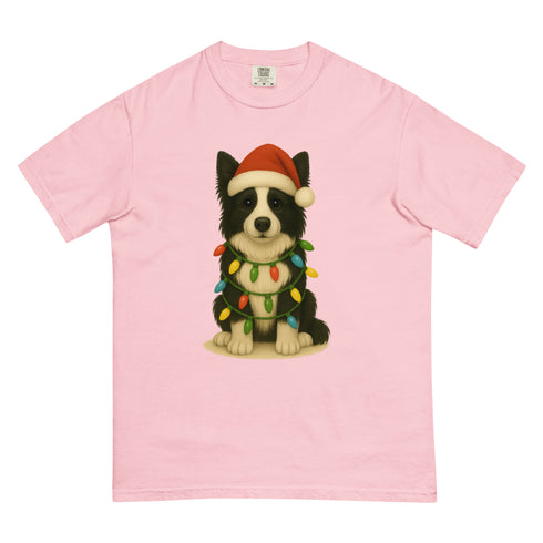 Christmas Dog Border Collie Comfort Colors Shirt
