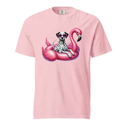 Dalmatian Flamingo Float Dog Shirt