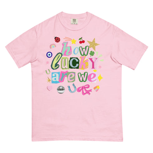 How Lucky Are We Y2k Comfort Colors Graphic Shirt
