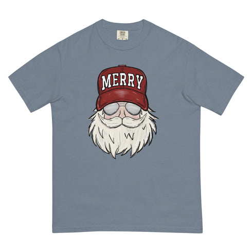 Santa Claus Merry Trucker Hat Comfort Colors Shirt